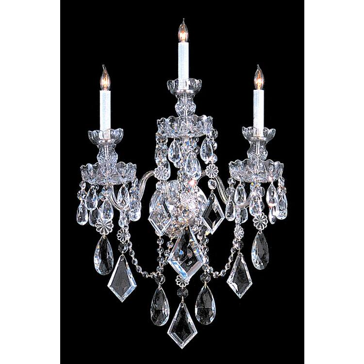 Traditional Crystal 3-light Polished Chrome/ Crystal Wall Sconce - Silver