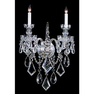Traditional Crystal 2-light Polished Chrome/ Crystal Wall Sconce - Silver