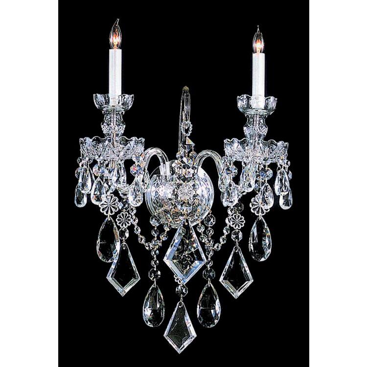 Traditional Crystal 2-light Polished Chrome/ Crystal Wall Sconce - Silver