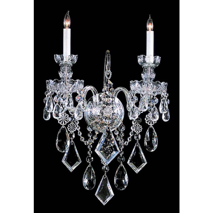 Traditional Crystal 2-light Polished Chrome/ Crystal Wall Sconce - Silver