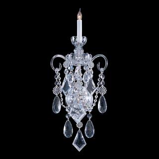 Traditional Crystal 1-light Polished Chrome/ Crystal Wall Sconce - Silver