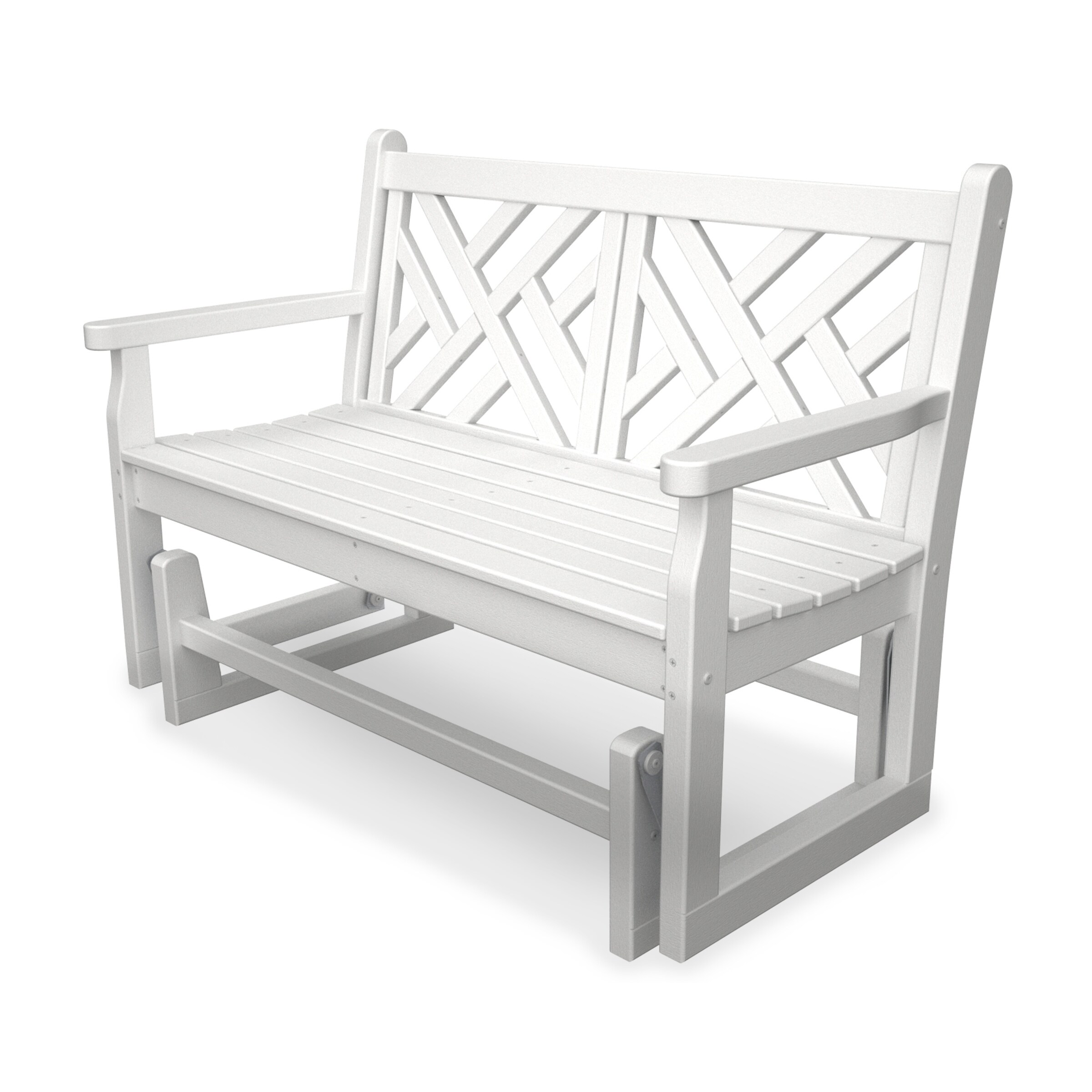 Shop Polywood Chippendale Outdoor Glider Bench Free Shipping