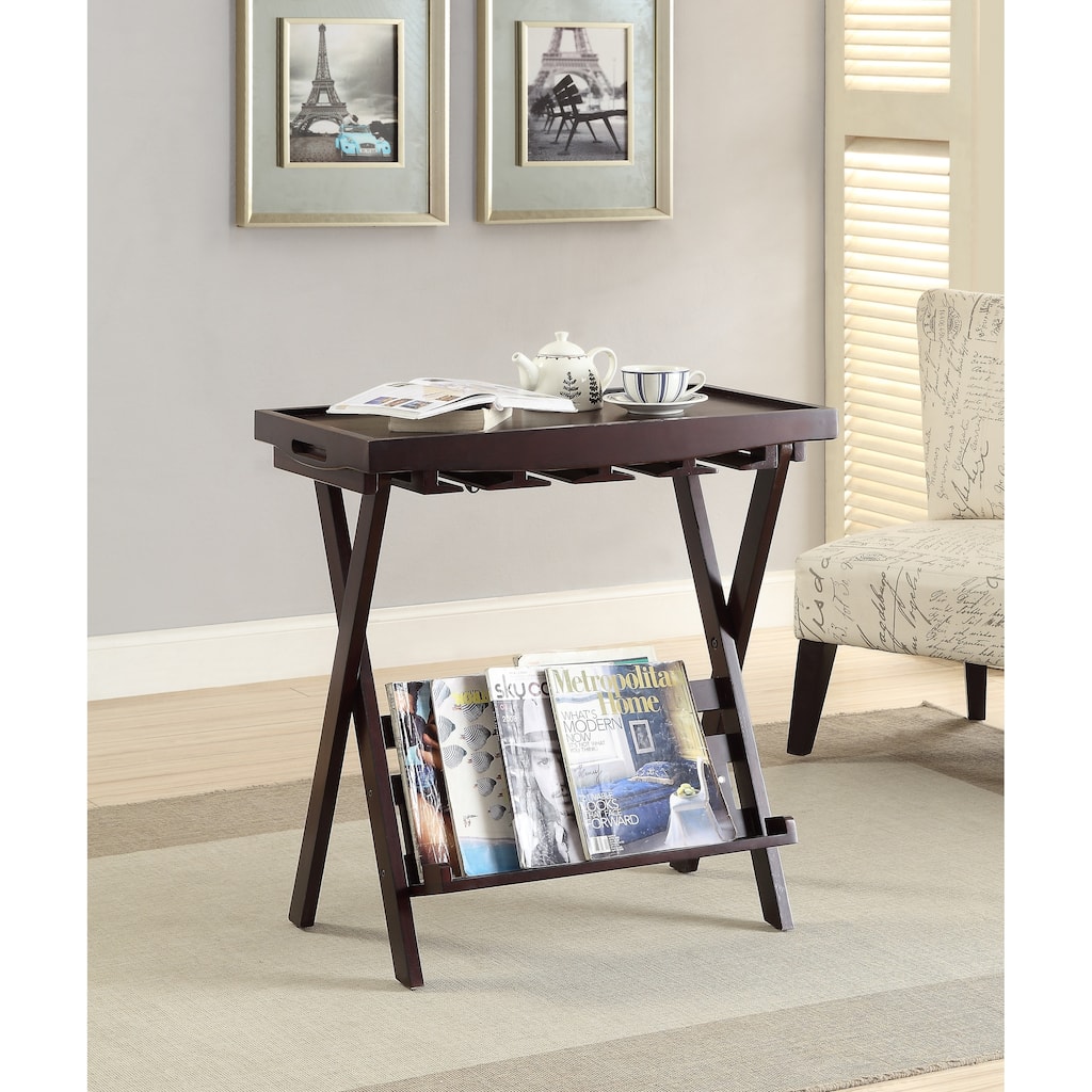 Acme Furniture Westry Espresso Folding Tray Table