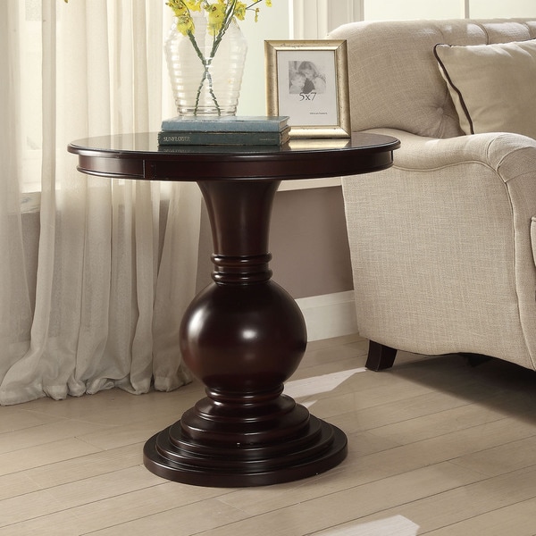 pedestal round accent table