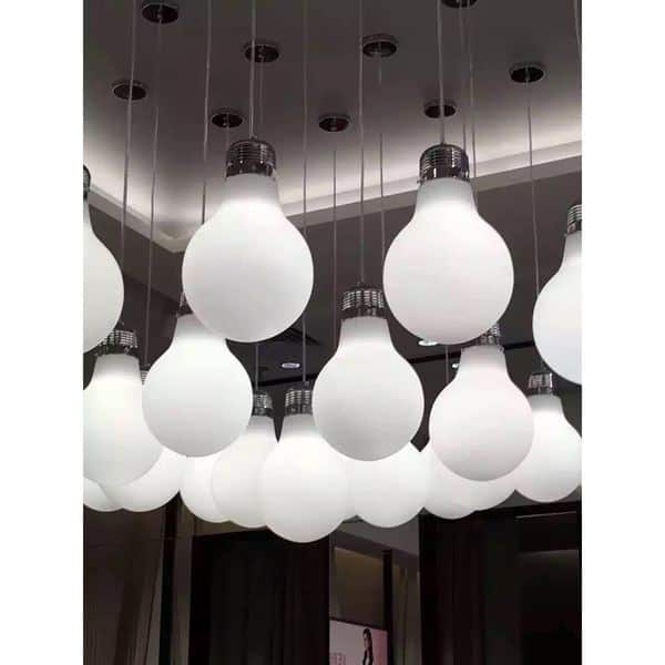 Contempo Lights Lightup White Aluminum Color Changing Pendant Lamp