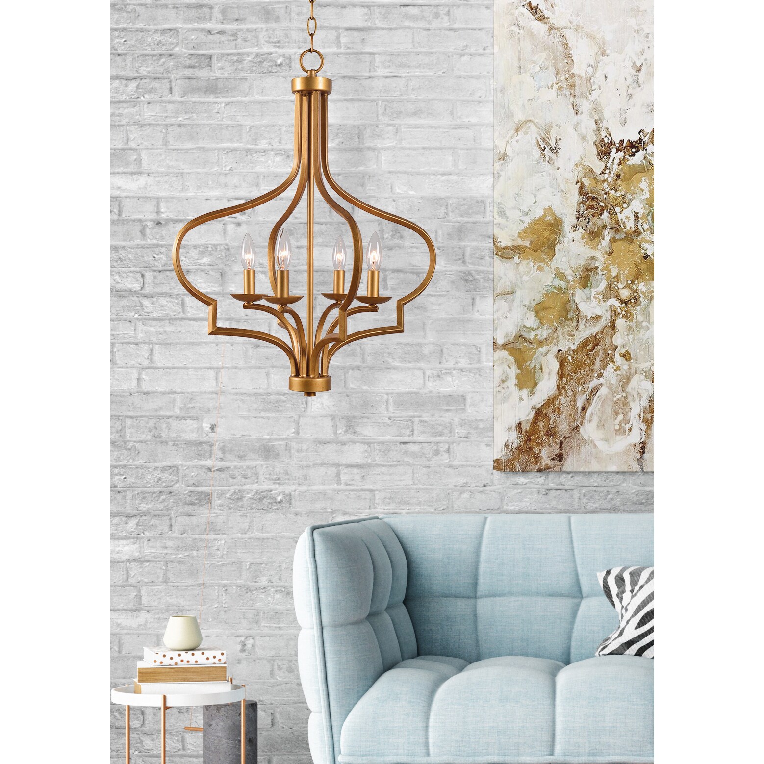 Motif 4 Light Chandelier - Gold (Motif 4 Light Chandelier) - Chandeliers For Bedrooms by Overstock.com