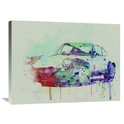 NAXART Studio 'Porsche 911 Watercolor 2' Stretched Canvas Wall Art