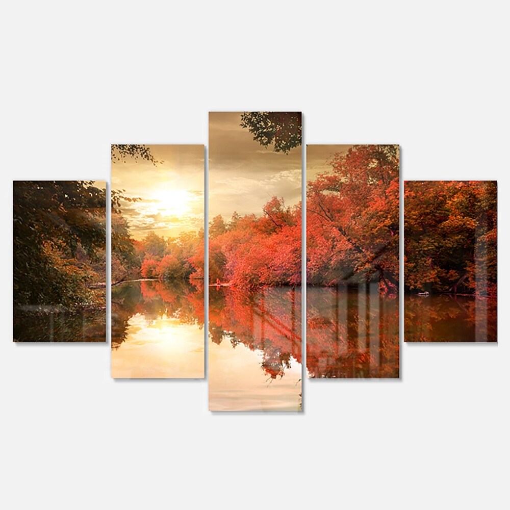 Art Sculptures Autumn Colors Sunset Tree Abstract Metal Wall Art Contemporary Red Orange Fall Art Imagembr Com Br
