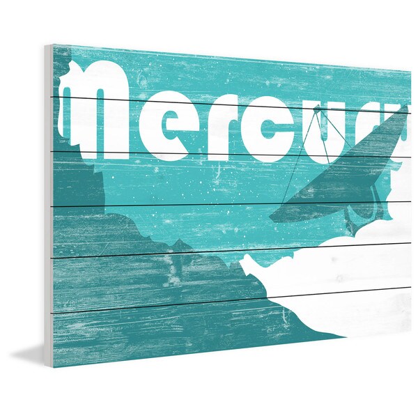 Marmont Hill - Handmade Mercury Painting Print on White Wood