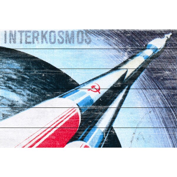 Marmont Hill - Handmade Interkosmos Painting Print on White Wood