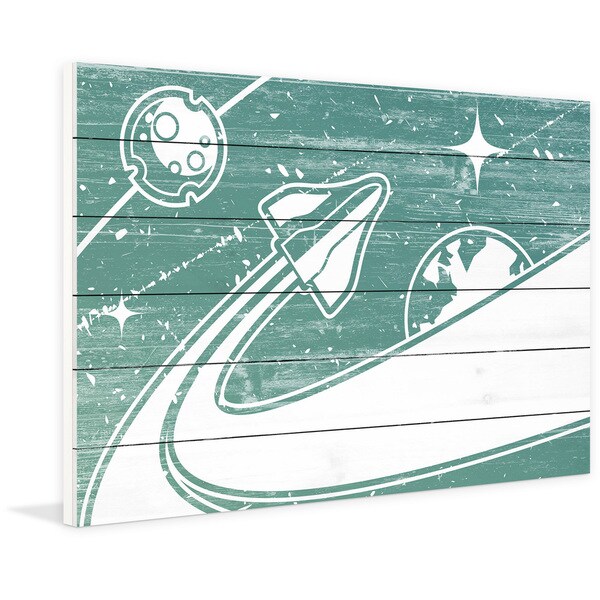 Marmont Hill - Handmade Through the Planets Painting Print on White Wood