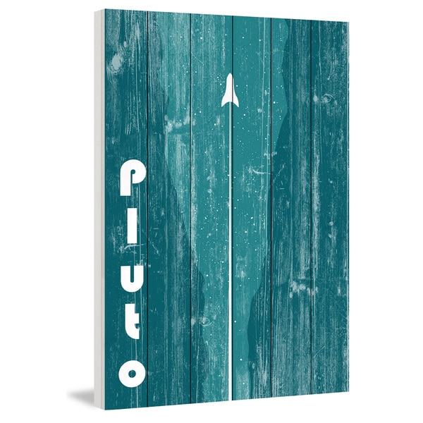 Marmont Hill - Handmade Pluto Painting Print on White Wood
