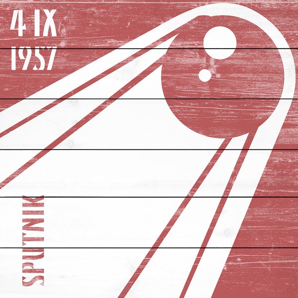Marmont Hill - Handmade Sputnik 1957 Painting Print on White Wood