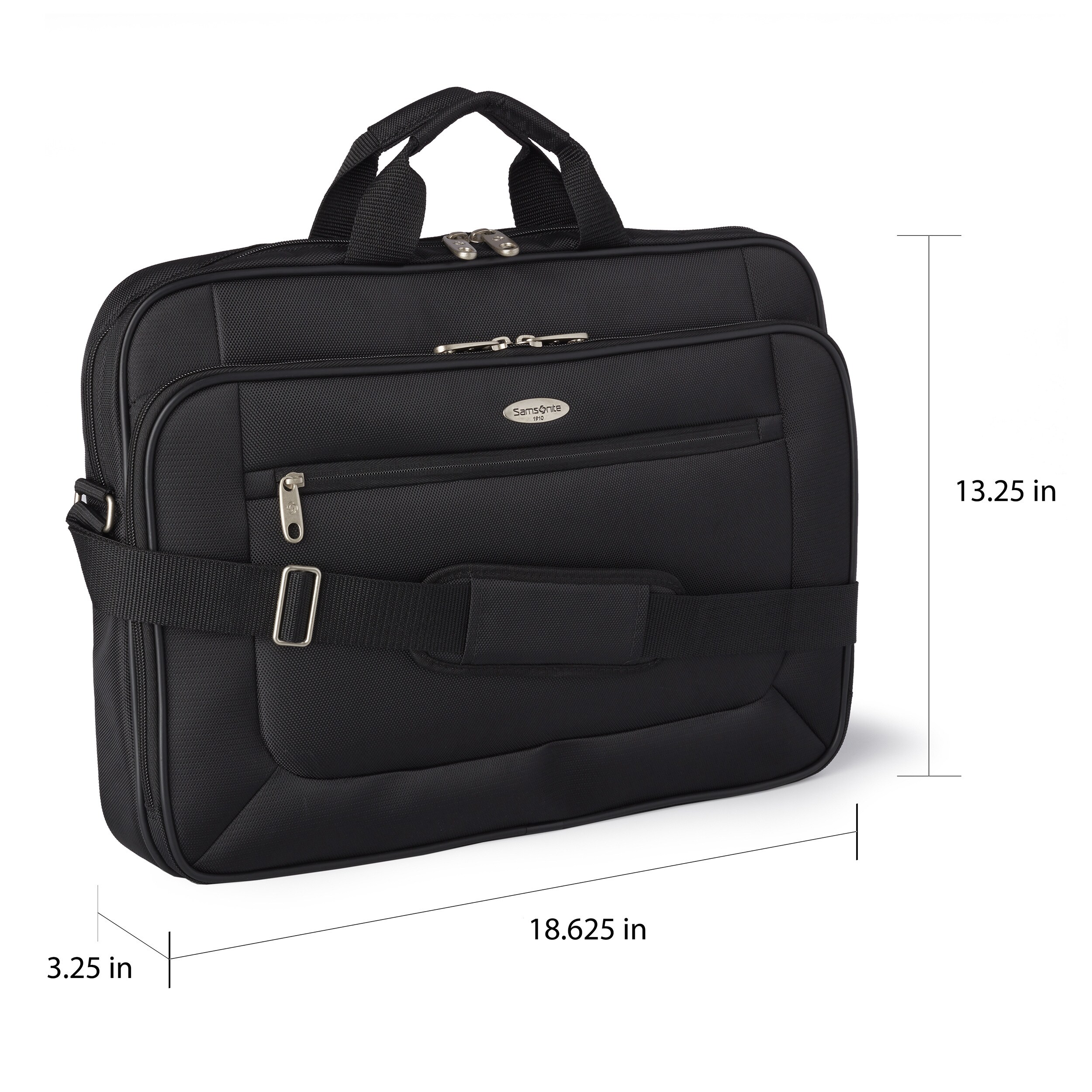 samsonite professional leather 2 pocket laptop briefcase