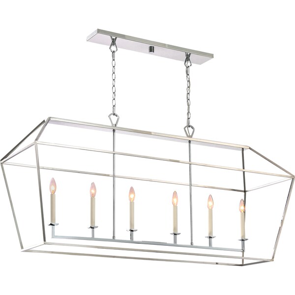 shop quoizel aviary island nickel finished steel and glass 6 light