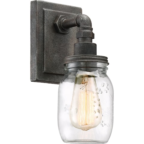 Carbon Loft Humboldt Rustic Black Jar 1-light Bath Fixture