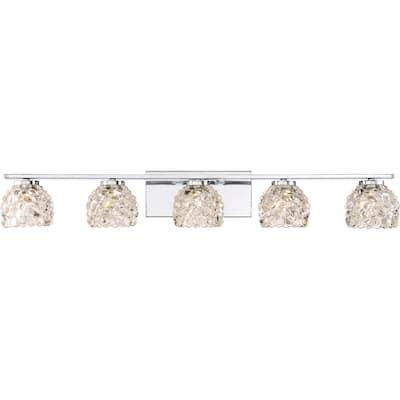 Quoize Meridian Polished Chrome 5-light Bath Fixture - Silver