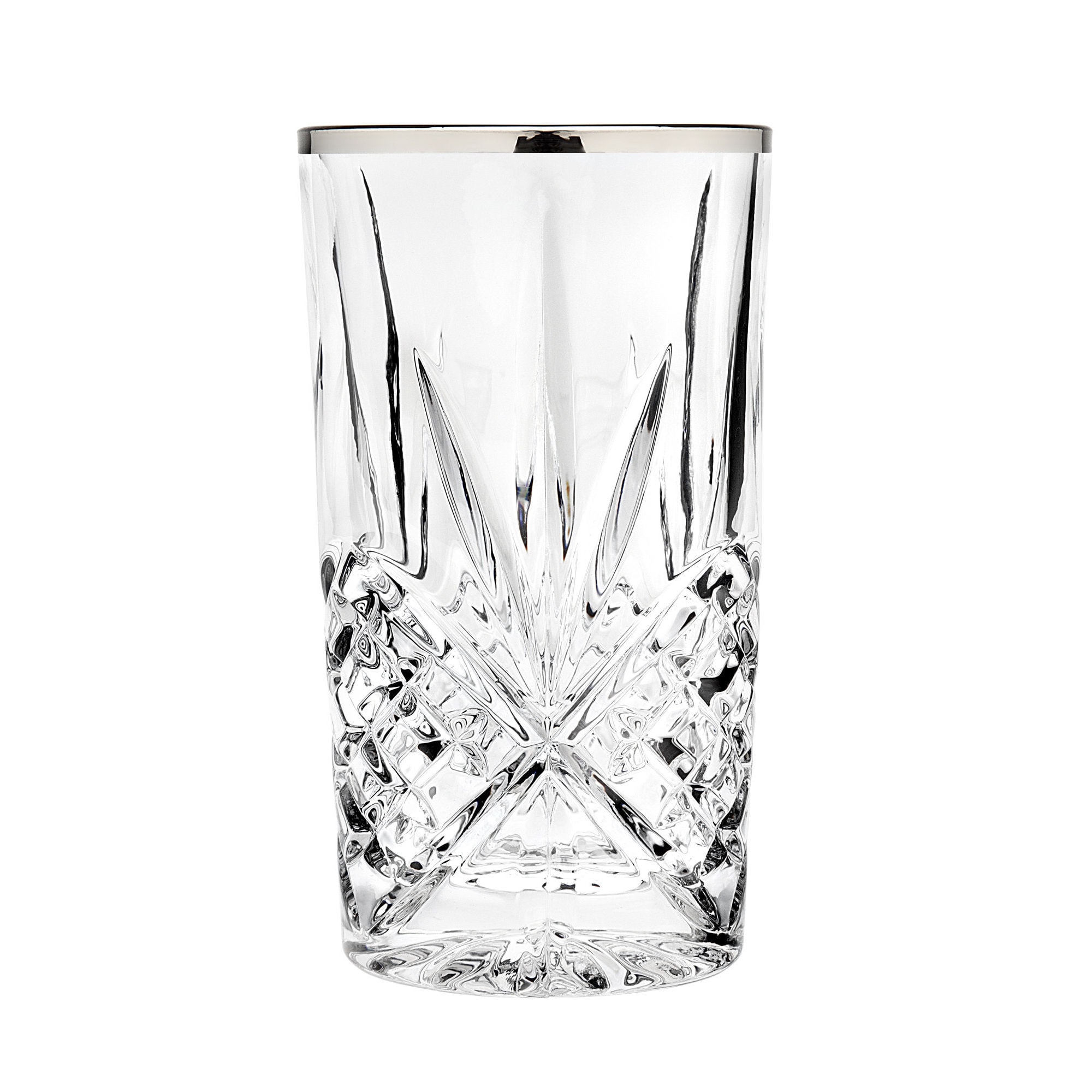 Godinger 25437 Dublin Set of 4 Highball Glasses - Platinum