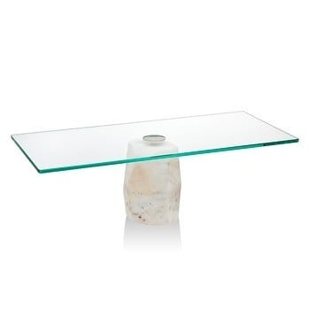 Godinger Glass and Marble Rectangular Cake Stand