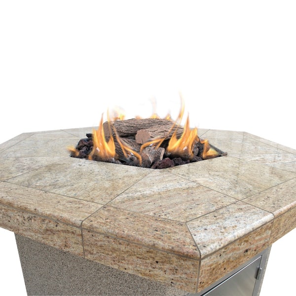 Shop Cal Flame Stucco And Tile Dining Height Hexagon Propane Gas