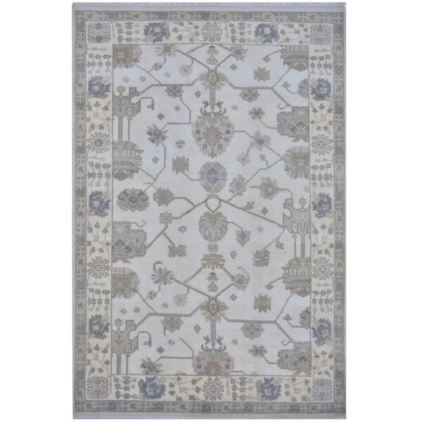 Handmade One-of-a-Kind Oushak Wool Rug (India) - 6'1 x 9'