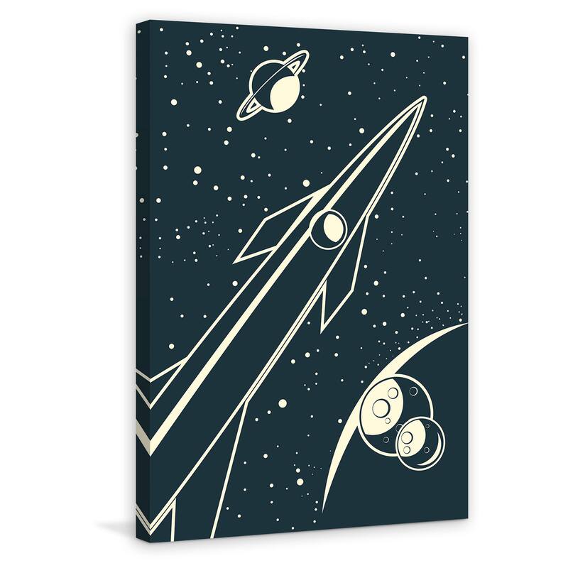 Marmont Hill - 'Deep Space' Painting Print on Wrapped Canvas - Black