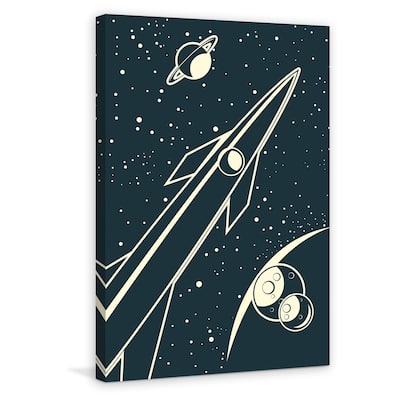 Marmont Hill - 'Deep Space' Painting Print on Wrapped Canvas - Black