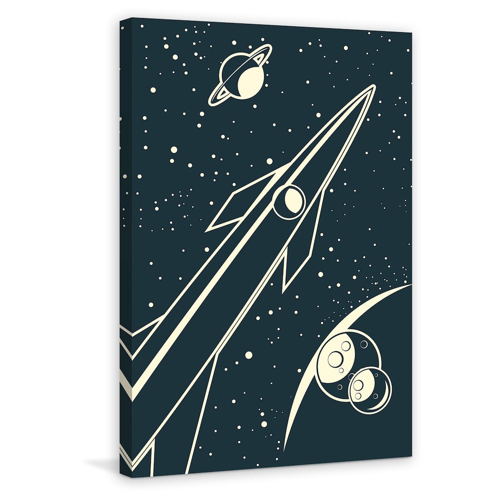 Marmont Hill - 'Deep Space' Painting Print on Wrapped Canvas - Black