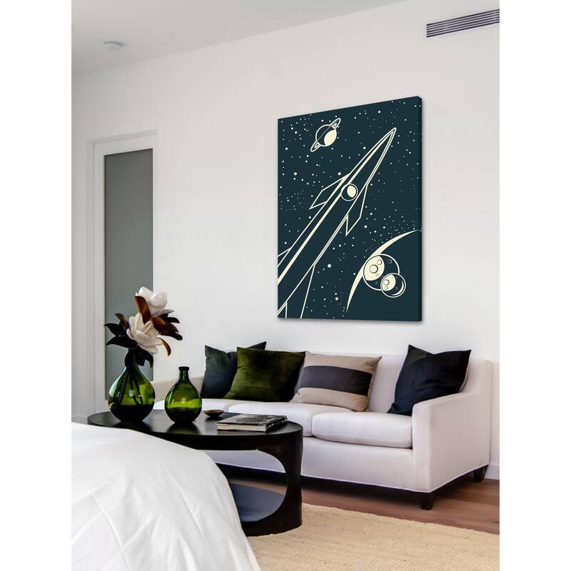 Marmont Hill - 'Deep Space' Painting Print on Wrapped Canvas - Black