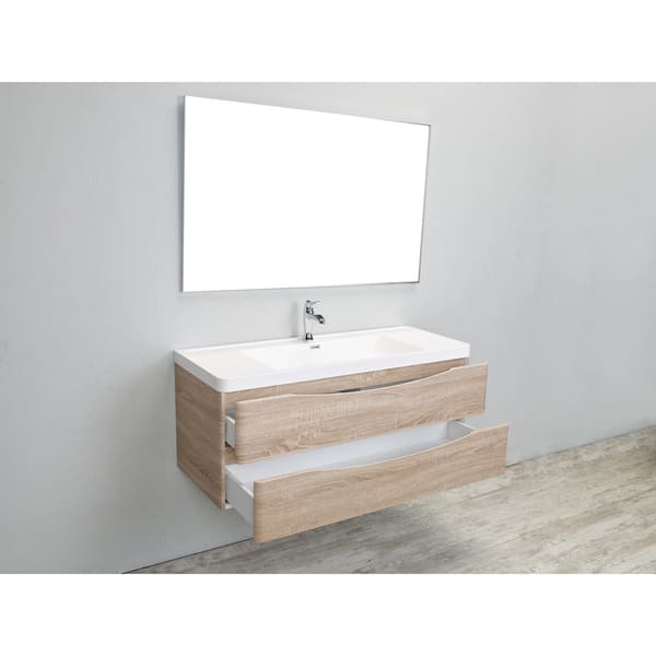 Eviva Smile 30 in. W x 18 in. D x 18 in. H Single Bath Vanity in White Oak with White Acrylic Top with Integrated White Sink