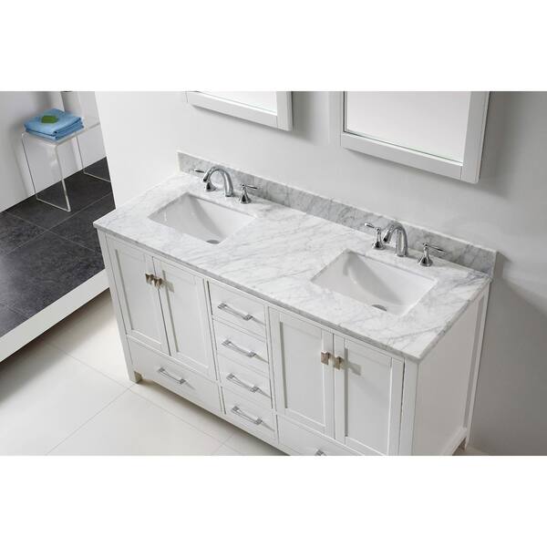 Shop Eviva Aberdeen 60 Transitional White Bathroom Vanity With