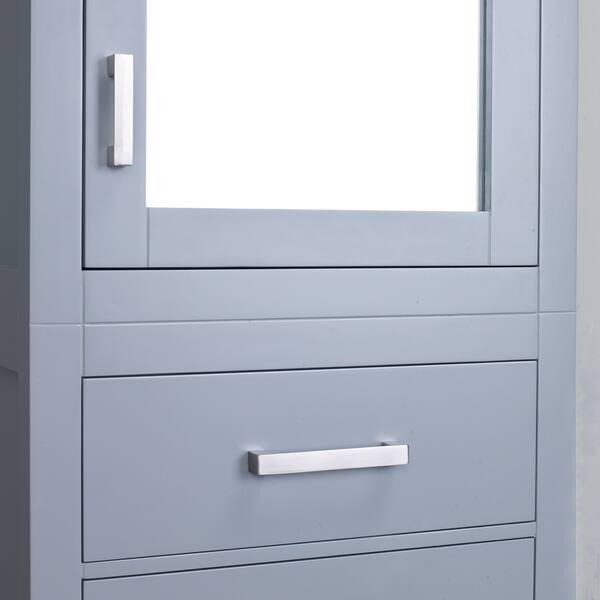 Shop Eviva New York 24 Inch Grey Side Linen Bathroom Cabinet