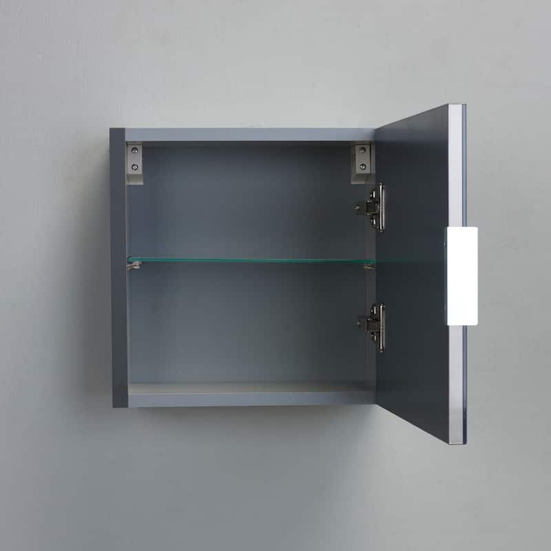Eviva Libra 14"W x 7"D x 14"H Gray Wall-Mounted Linen Cabinet