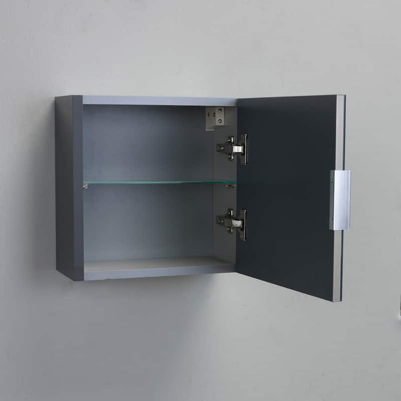 Eviva Libra 14"W x 7"D x 14"H Gray Wall-Mounted Linen Cabinet