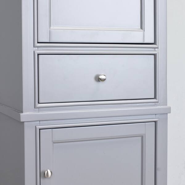 Shop Eviva Elite Stamford Grey Wood 24 Inch Linen Cabinet Free