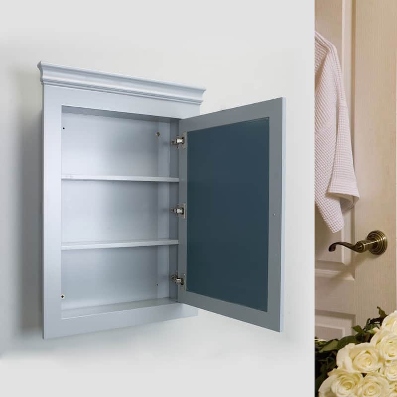 Eviva New York Grey Wood 24-inch Wall Mount Medicine Cabinet