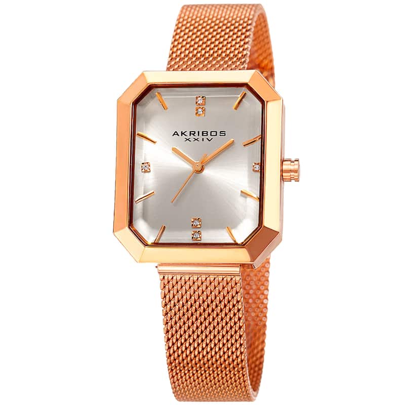 Akribos XXIV Women's Diamond Crystal Triple Watch Set