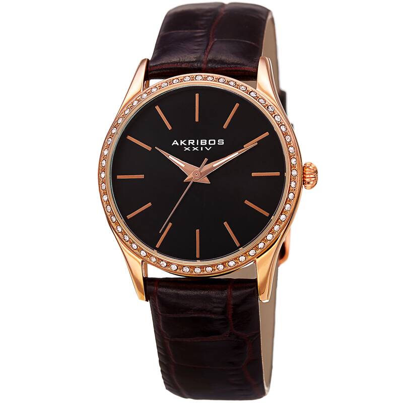Akribos XXIV Women's Diamond Crystal Triple Watch Set