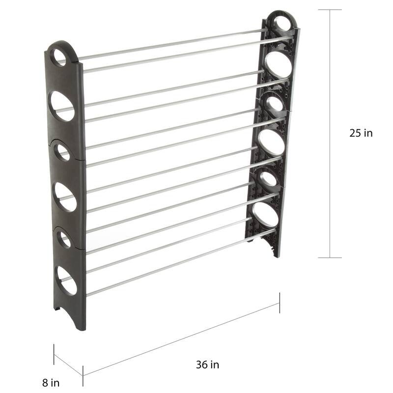 Stackable Shoe Rack - 6-Tier Shoe Shelf for Closet, Bathroom, and ...