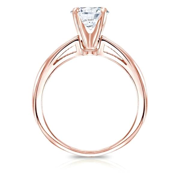 Auriya 14k Gold GIA Certified 0.75 carat TW Round Solitaire Diamond Engagement Ring