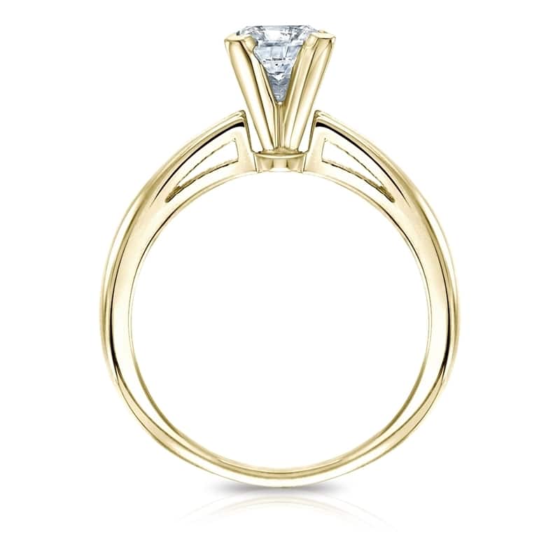 Auriya 14k Gold GIA Certified 1.50-Carat TW Princess-Cut Solitaire Diamond Engagement Ring
