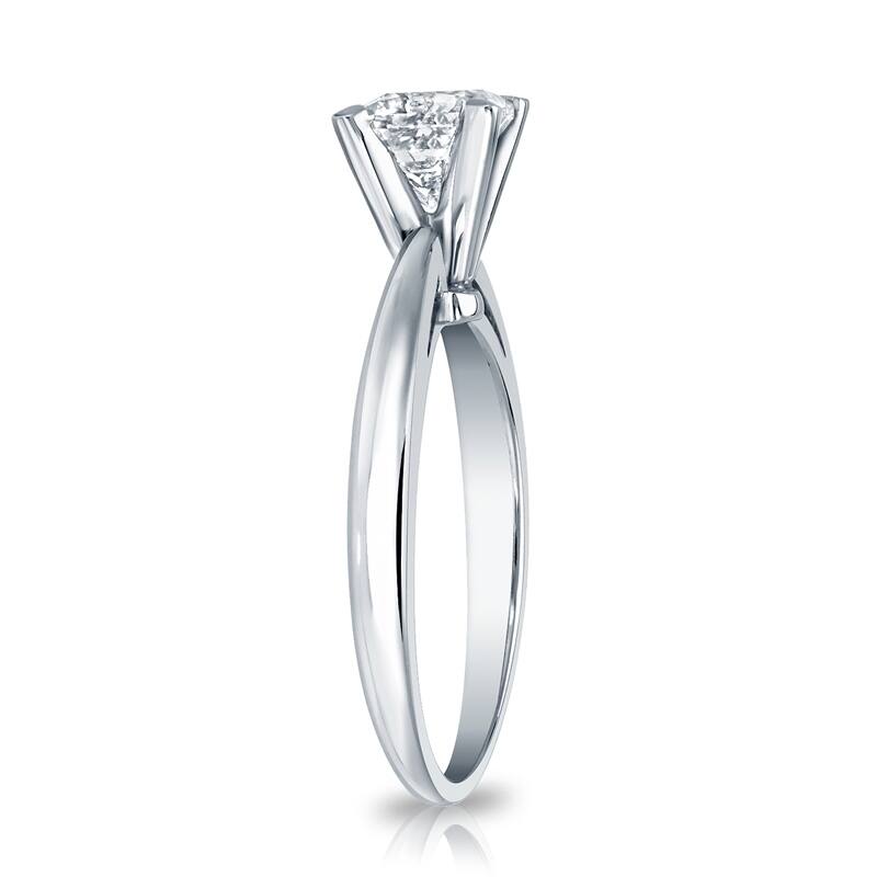 Auriya Platinum GIA Certified 1 1/2-Carat TDW Princess-Cut Solitaire Diamond Engagement Ring