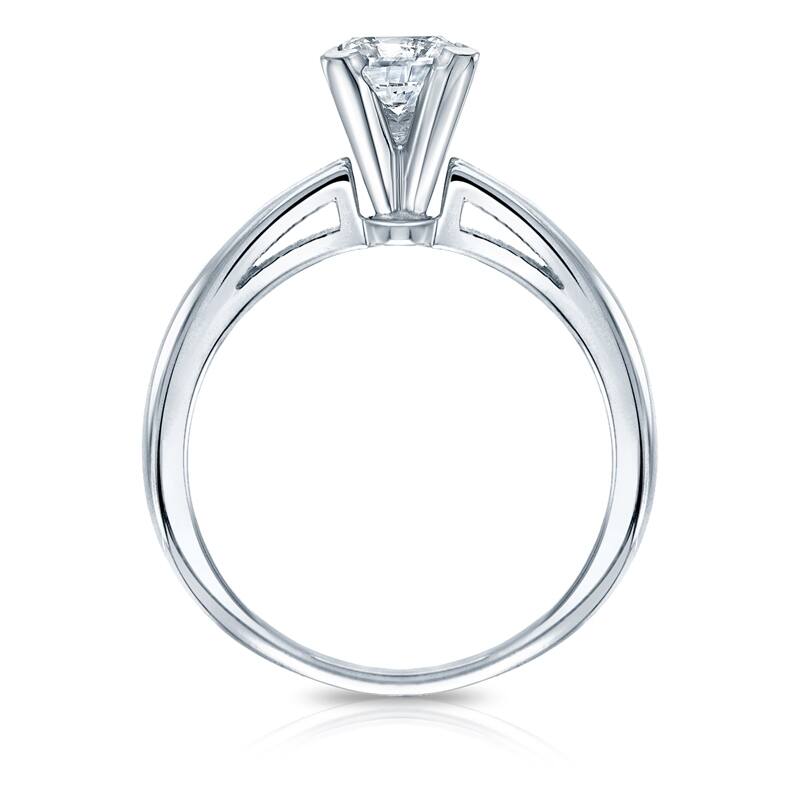 Auriya Platinum GIA Certified 1 1/2-Carat TDW Princess-Cut Solitaire Diamond Engagement Ring