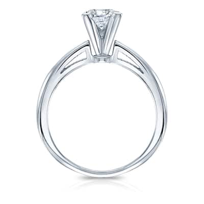 Auriya 1 1/4ctw Princess-Cut Solitaire Diamond Engagement Ring 14k Gold Certified