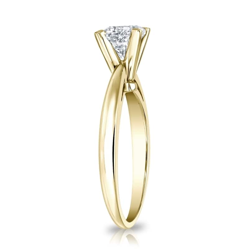 Auriya 1 1/4ctw Princess-Cut Solitaire Diamond Engagement Ring 14k Gold Certified