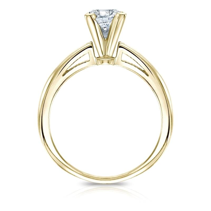 Auriya 1 1/4ctw Princess-Cut Solitaire Diamond Engagement Ring 14k Gold Certified