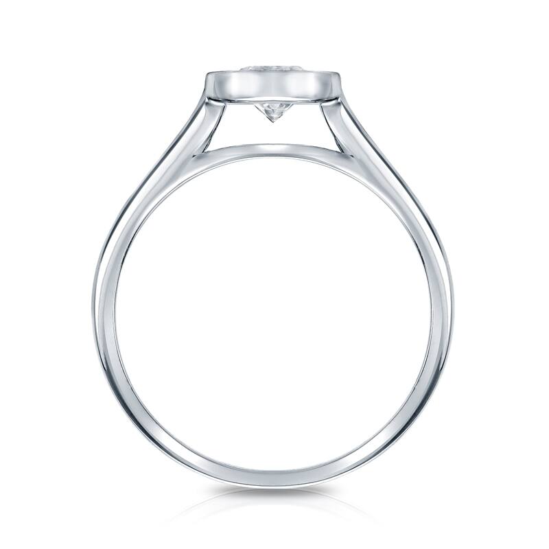Auriya 14k Gold 1 1/2ctw Solitaire Diamond Engagement Ring Bezel-set GIA Certified