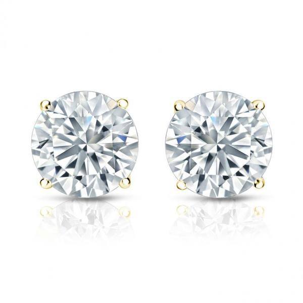 Auriya 14k Gold GIA Certified 2.00 ct. TDW Round Diamond Stud Earrings