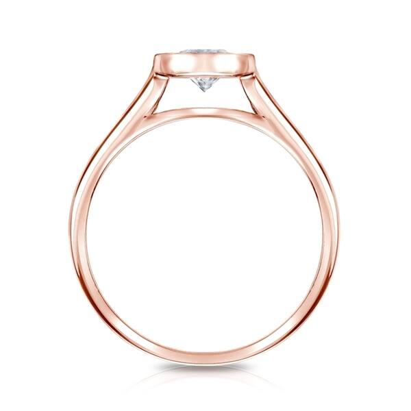 Auriya 14k Gold GIA Certified 1.75ct TDW Solitaire Bezel Set Diamond Engagement Ring