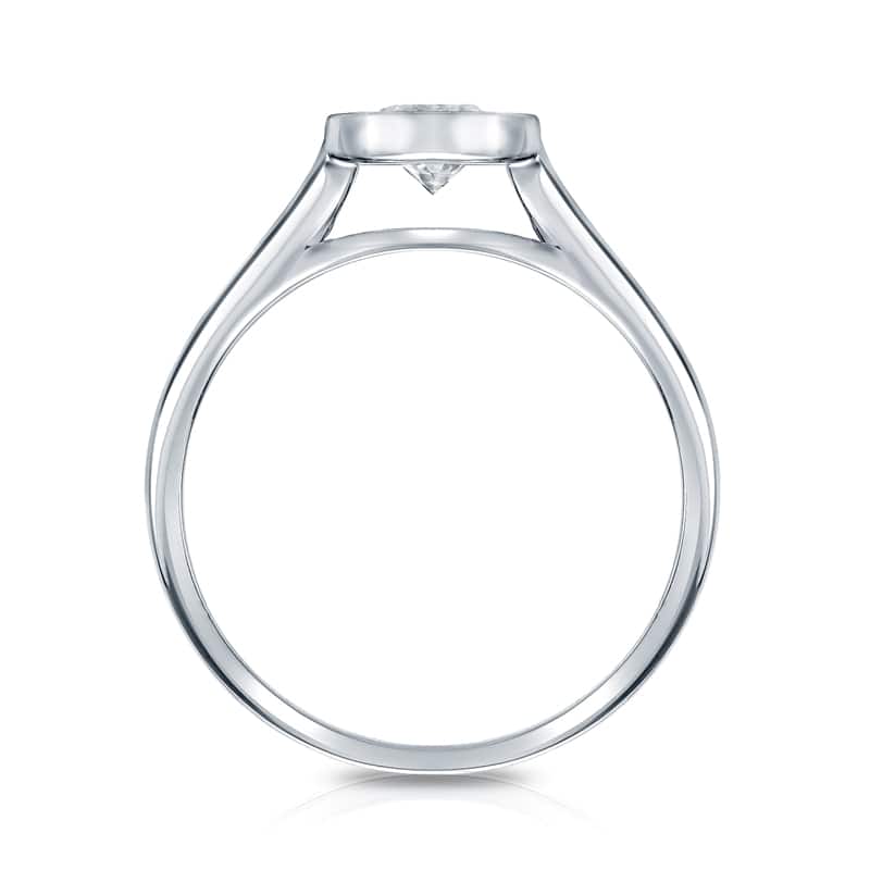 Auriya 14k Gold GIA Certified 1.50ct TDW Solitaire Bezel Set Diamond Engagement Ring